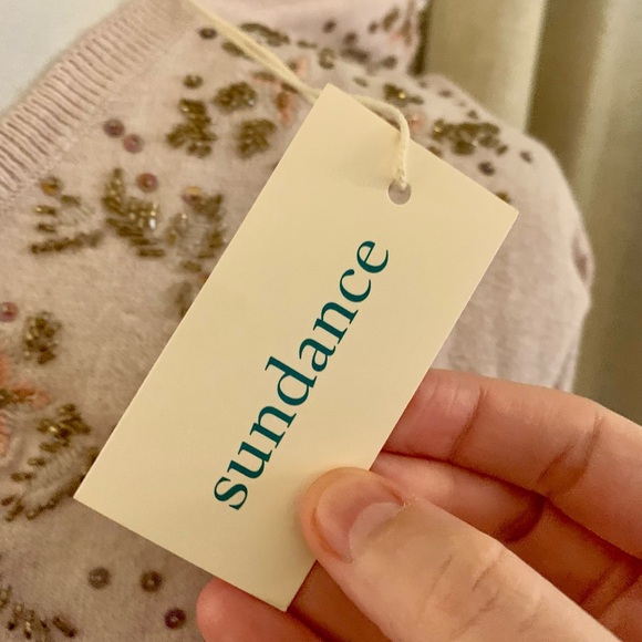 Sundance NWT pink and beaded cotton/cashmere cardigan size small - Picture 9 of 9